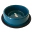 Teal - Nonskid Dog Bowl with Cool Gray Dog Silhouette - 16 oz