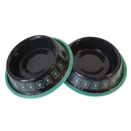 Black - Stainless Steel Unicorn Boho Design Dog Bowl - 24oz