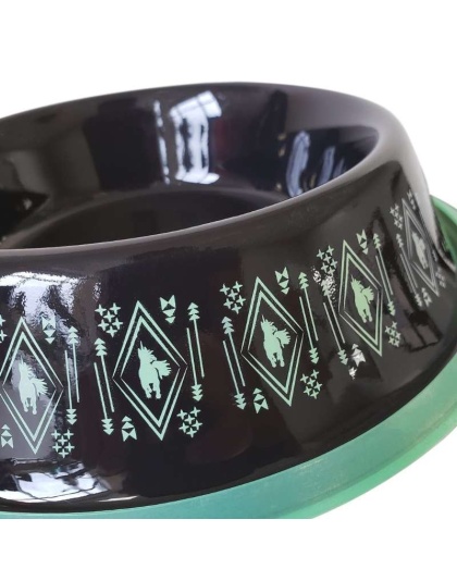 Black - Stainless Steel Unicorn Boho Design Dog Bowl - 24oz