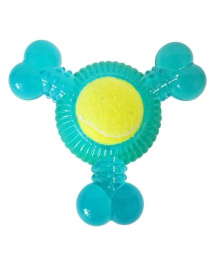 Boomerang, 3-Bone Squeaker, Orange Squeaker - Tennis Ball Dog Toy Variety Pack