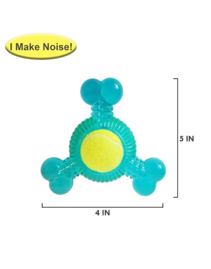 Boomerang, 3-Bone Squeaker, Orange Squeaker - Tennis Ball Dog Toy Variety Pack