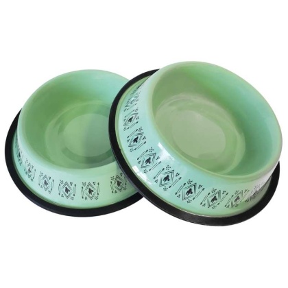 Mint - Stainless Steel Unicorn Boho Design Dog Bowl - 24oz