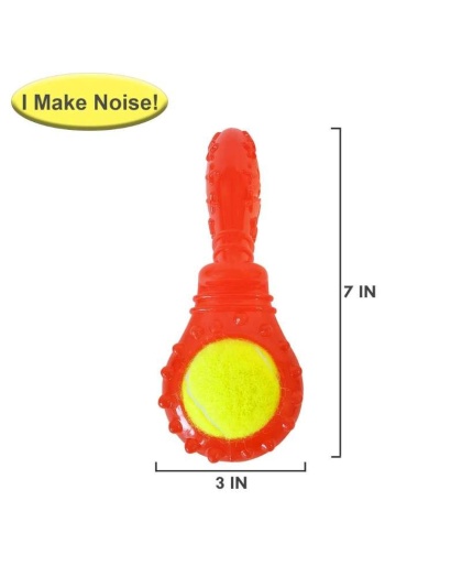 Boomerang, 3-Bone Squeaker, Orange Squeaker - Tennis Ball Dog Toy Variety Pack