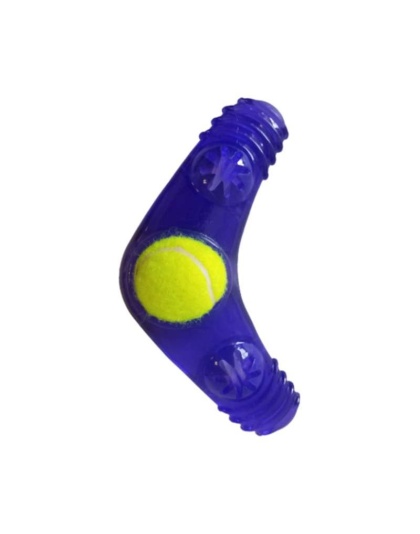 Eco-Friendly TPR Tennis Ball Squeak Boomerang Dog Toy