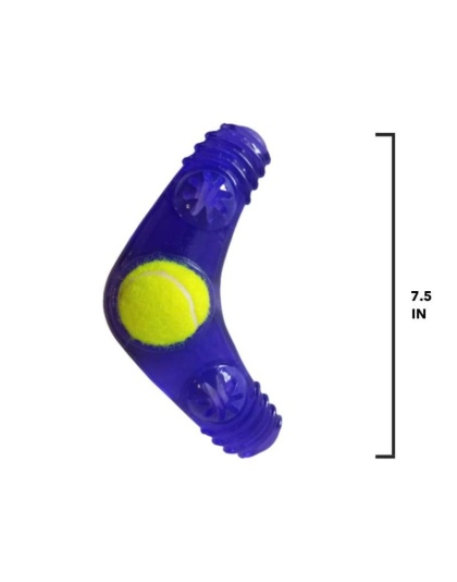 Eco-Friendly TPR Tennis Ball Squeak Boomerang Dog Toy