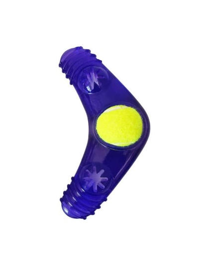 Eco-Friendly TPR Tennis Ball Squeak Boomerang Dog Toy