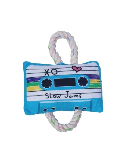 Cassette Tape & Boom Box - Old School Plush Dog Toy Combo