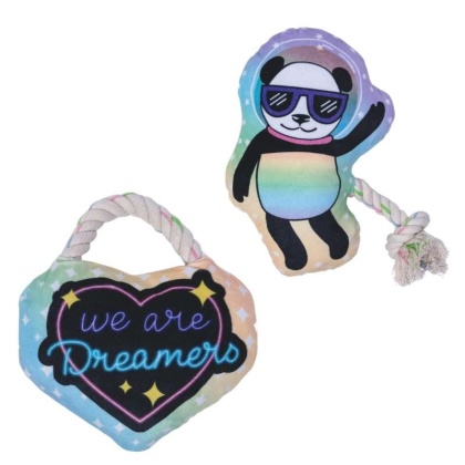 Heart & Space Panda - We Are Dreamers Plush Dog Toy Combo