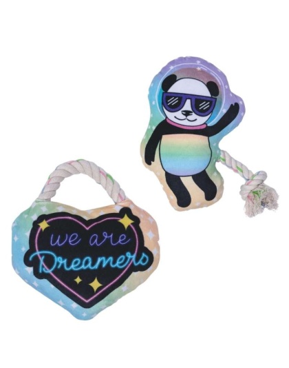 Heart & Space Panda - We Are Dreamers Plush Dog Toy Combo