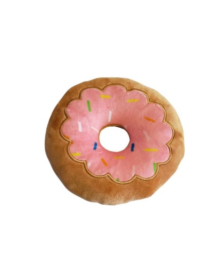 Strawberry Donut Plush Dog Toy