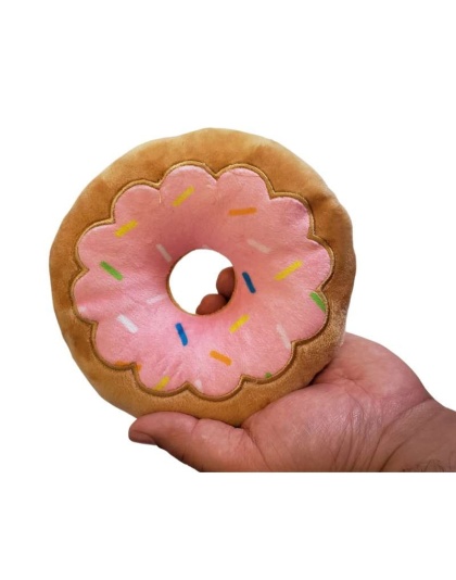 Strawberry Donut Plush Dog Toy