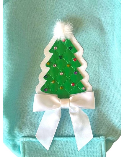 Quilted Christmas Tree Dog Hoodie - Large