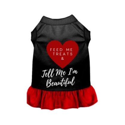 Black w Red Ruffle - Feed Me Treats & Tell Me I'm Beautiful - Medium