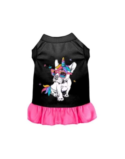 BLACK WITH HOT PINK TRIM - Frenchiecorn - 2X Large