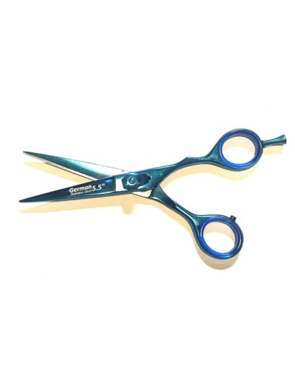 German Stainless Professional Dog Pet Grooming Shears Blue Color  - 5.5"