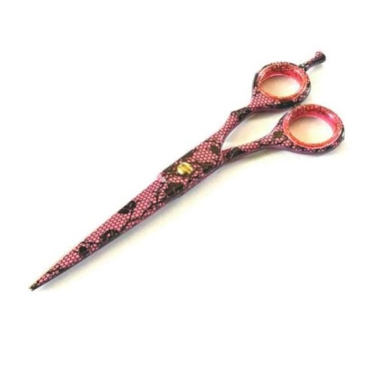 Professional Pet Dog Grooming Trimming Scissors Shears Pink Design - 6"
