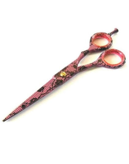 Professional Pet Dog Grooming Trimming Scissors Shears Pink Design - 6"