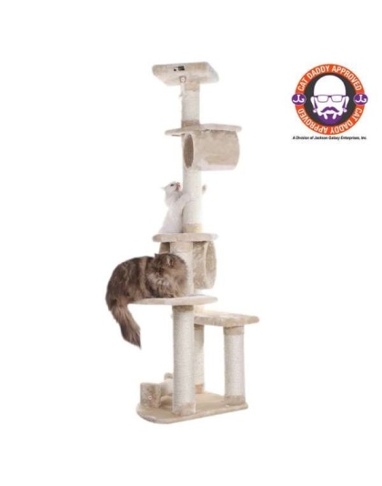 74 " H Real Wood Cat Tree With Cured Sisal Posts A7463