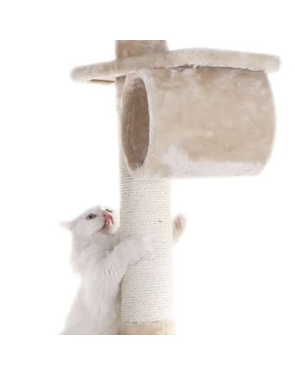74 " H Real Wood Cat Tree With Cured Sisal Posts A7463