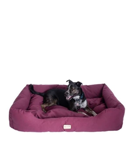 Armarkat Bolstered Dog Bed, Burgundy,In M/L/XL 3 Sizes - M