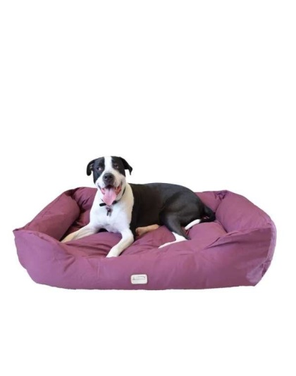 Armarkat Bolstered Dog Bed, Burgundy,In M/L/XL 3 Sizes - XL
