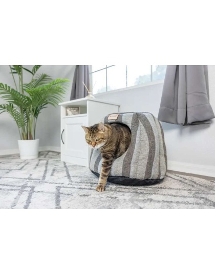 Gray - Armarkat Cat Cave Shape Bed W Anti- slip Base, Cushion Mat