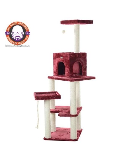 Burgundy - Armarkat Cat Tower Real Wood Cat Condo House 69"