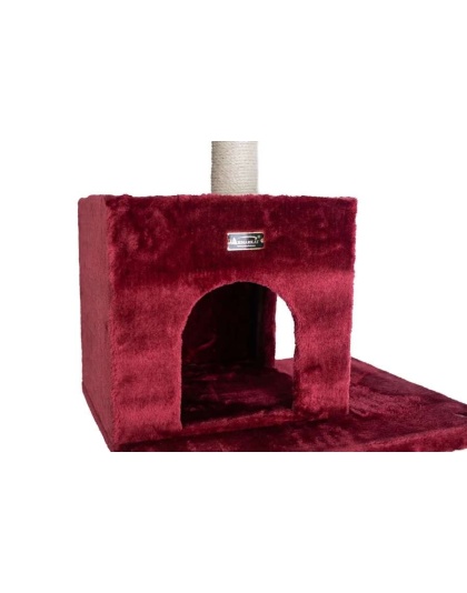 Burgundy - Armarkat Cat Tower Real Wood Cat Condo House 69"