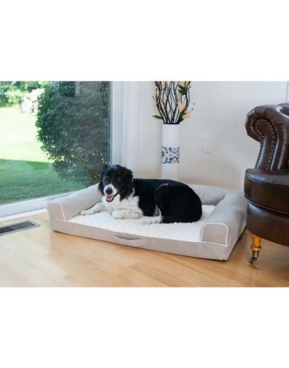 Armarkat D07B Medium Bolstered Pet Bed Cushion W Memory Foam