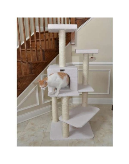 Armarkat Ivory 57" High Cat tree, Fleece Covered Cat Climber