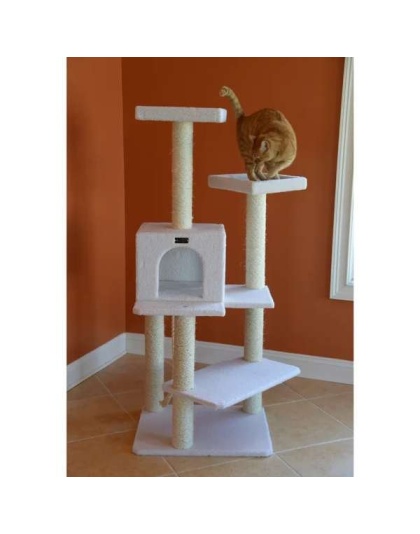 Armarkat Ivory 57" High Cat tree, Fleece Covered Cat Climber