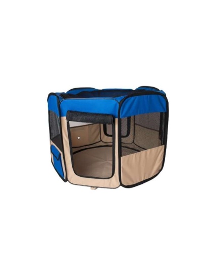 Armarkat PP001B-M Portable Pet Playpen In Blue and BGE Combo