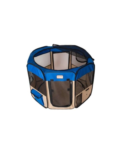 Armarkat PP001B-M Portable Pet Playpen In Blue and BGE Combo