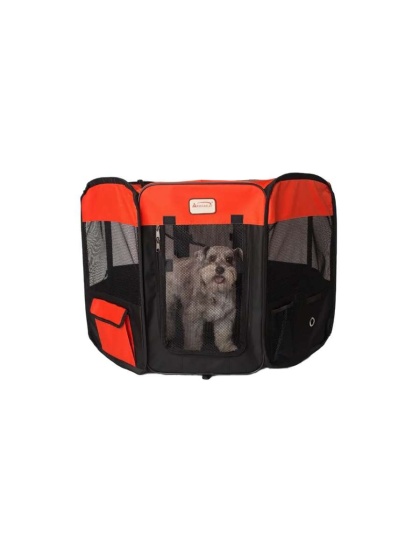 Armarkat PP002R-M Portable Pet Playpen In Bk and Rd Combo