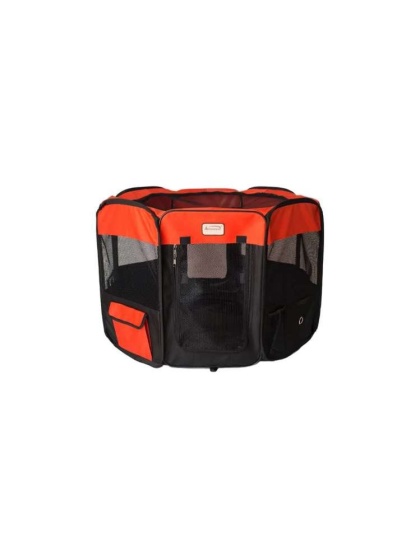 Armarkat PP002R-XL Portable Pet Playpen In Bk and Rd Combo