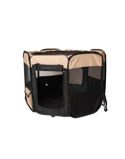 Armarkat PP003BGE-M Portable Pet Playpen In Bk and Bge Combo