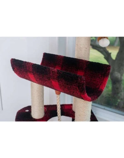 BEIGE - Armarkat Real Wood Spacious Thick Fur Cat Tower W Lounge