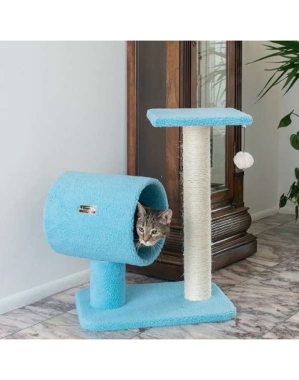 Armarkat Sky Blue 25" Cat Tree, Real Wood Scratcher for Cats