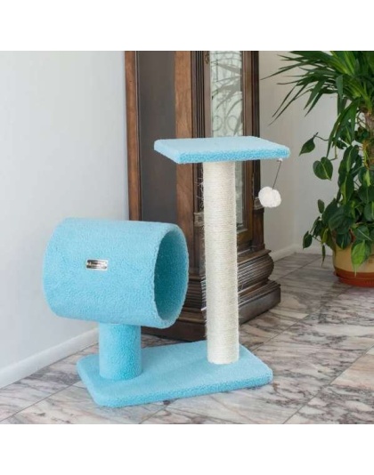 Armarkat Sky Blue 25" Cat Tree, Real Wood Scratcher for Cats