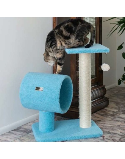 Armarkat Sky Blue 25" Cat Tree, Real Wood Scratcher for Cats