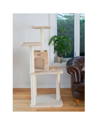 GleePet 57-Inch Height Cat Tree Two-Door Real Wood Condo Bge