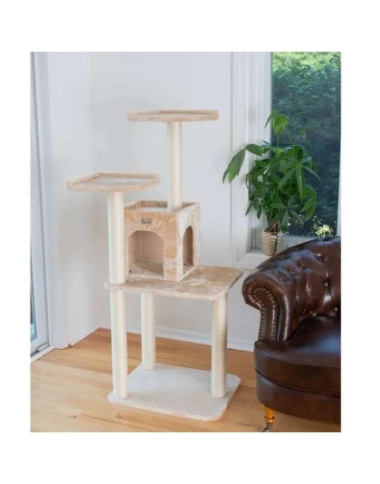 GleePet 57-Inch Height Cat Tree Two-Door Real Wood Condo Bge