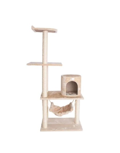 GleePet 59-Inch Cat Tree Real Wood Cat Condo for Indoor Pets
