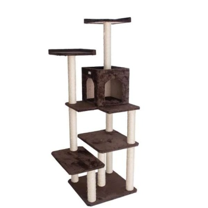 GleePet 66-Inch Cat Tree Real Wood Cat Climber W 4 Levels