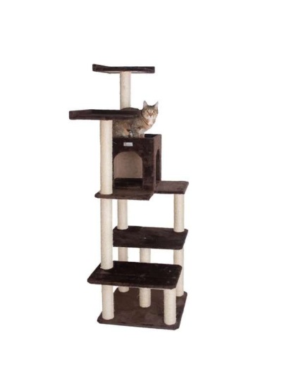 GleePet 66-Inch Cat Tree Real Wood Cat Climber W 4 Levels
