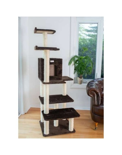 GleePet 66-Inch Cat Tree Real Wood Cat Climber W 4 Levels