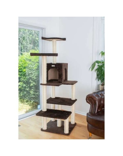 GleePet 66-Inch Cat Tree Real Wood Cat Climber W 4 Levels