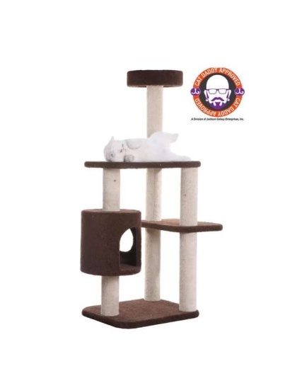 Real Wood 3-Level Carpeted Cat Tree Condo  Kitten Play House
