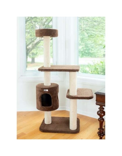 Real Wood 3-Level Carpeted Cat Tree Condo  Kitten Play House