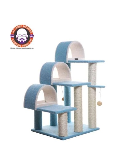 Real Wood 38" High Ivory Cat Step Stairs ramp, Cat Sratcher